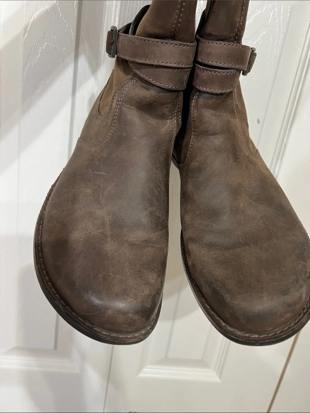 Merrill Wm 9 Brown Leather Tall Riding Boots strap waterproof